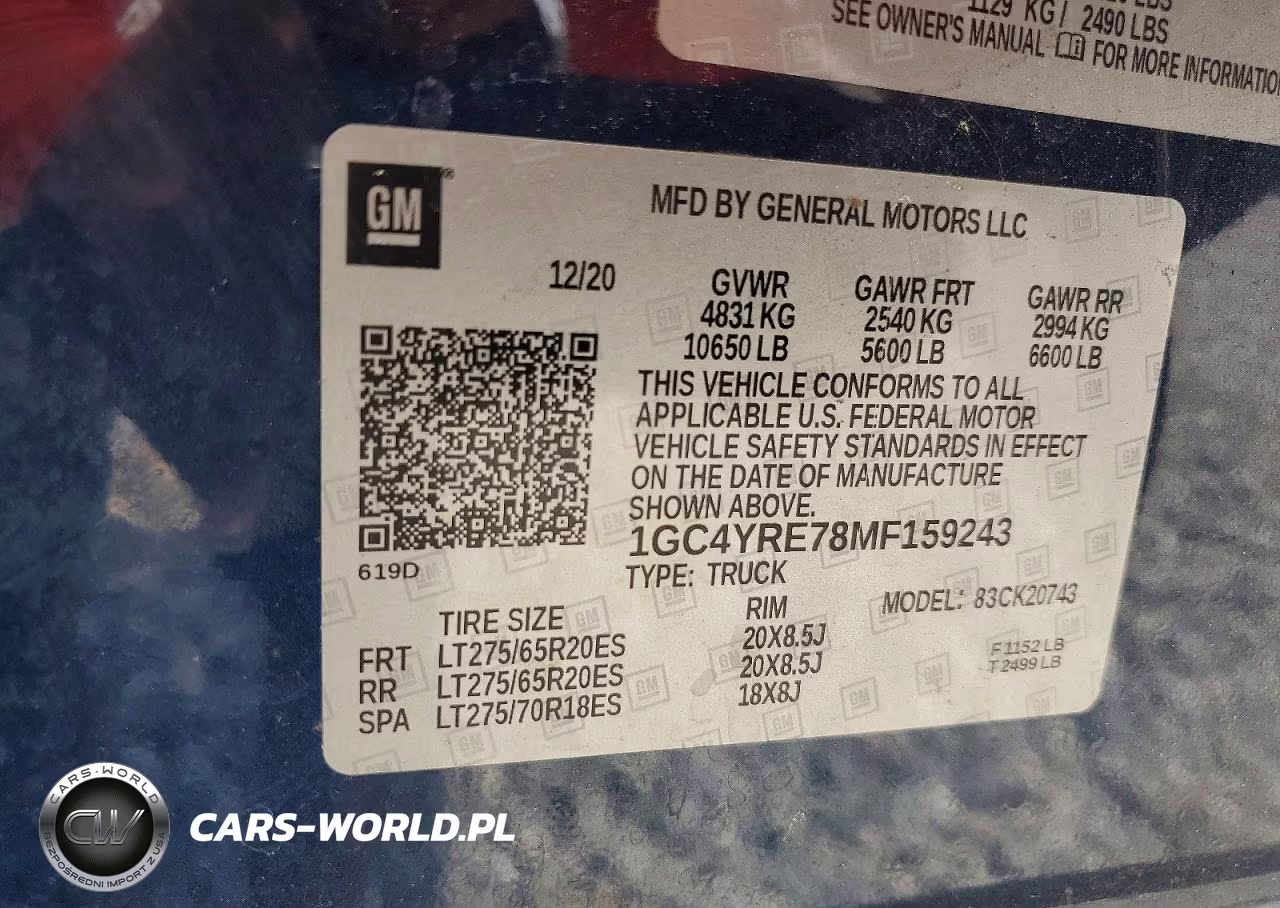 2021 Chevrolet Silverado 2500Hd 4Wd Standard Bed High Country VIN:1GC4YRE78MF159243 - 12