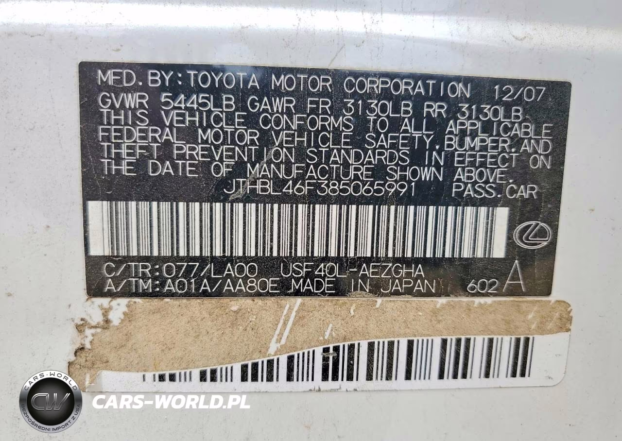 2008 Lexus Ls 460 VIN:JTHBL46F385065991 - 12