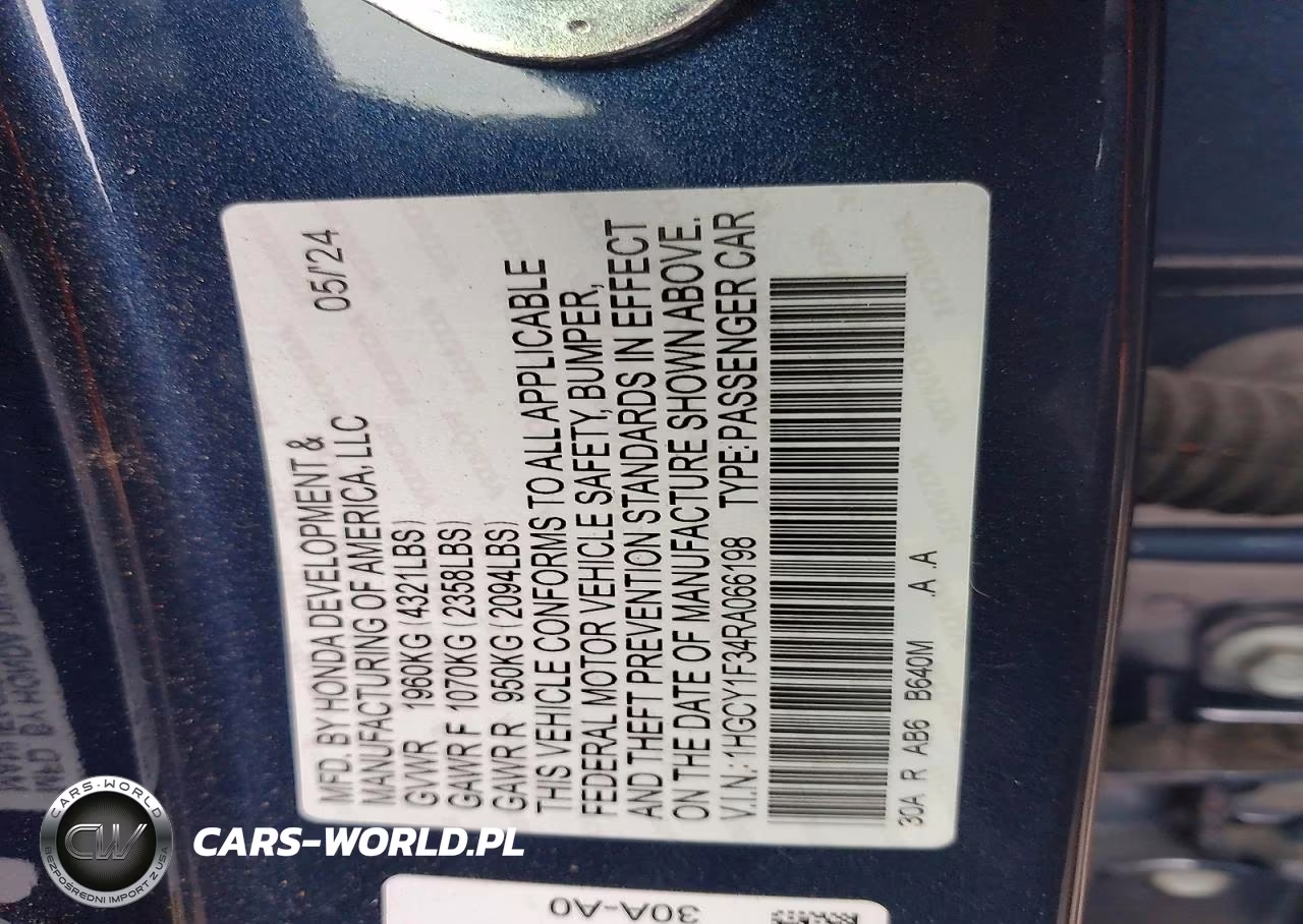 2024 Honda Accord Ex VIN:1HGCY1F34RA066198 - 12