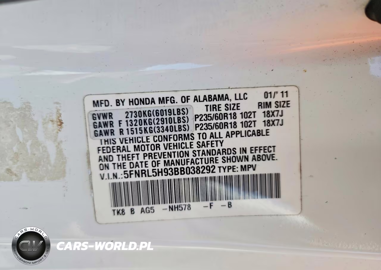 2011 Honda Odyssey VIN:5FNRL5H93BB038292 - 14