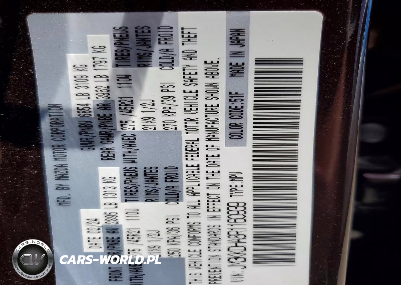 2024 Mazda Cx-90 Premium VIN:JM3KKDHA8R1160939 - 13