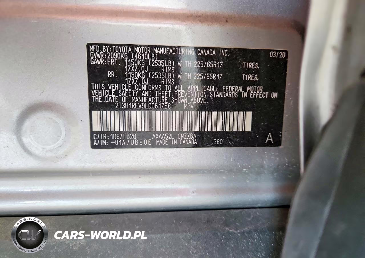 2020 Toyota Rav4 Le VIN:2T3H1RFV9LC061758 - 13