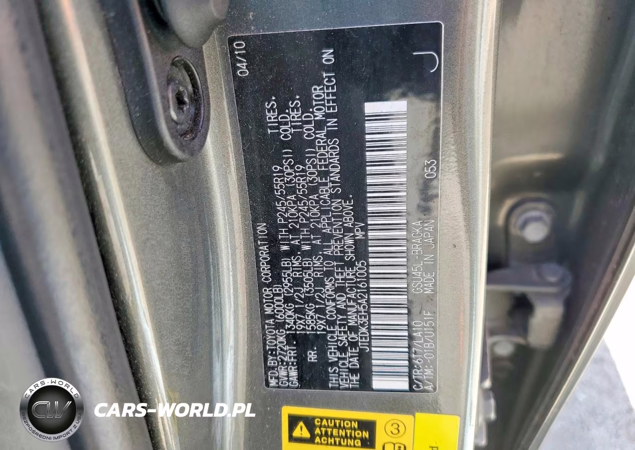 2010 Toyota Highlander Limited VIN:JTEDK3EH5A2161005 - 12