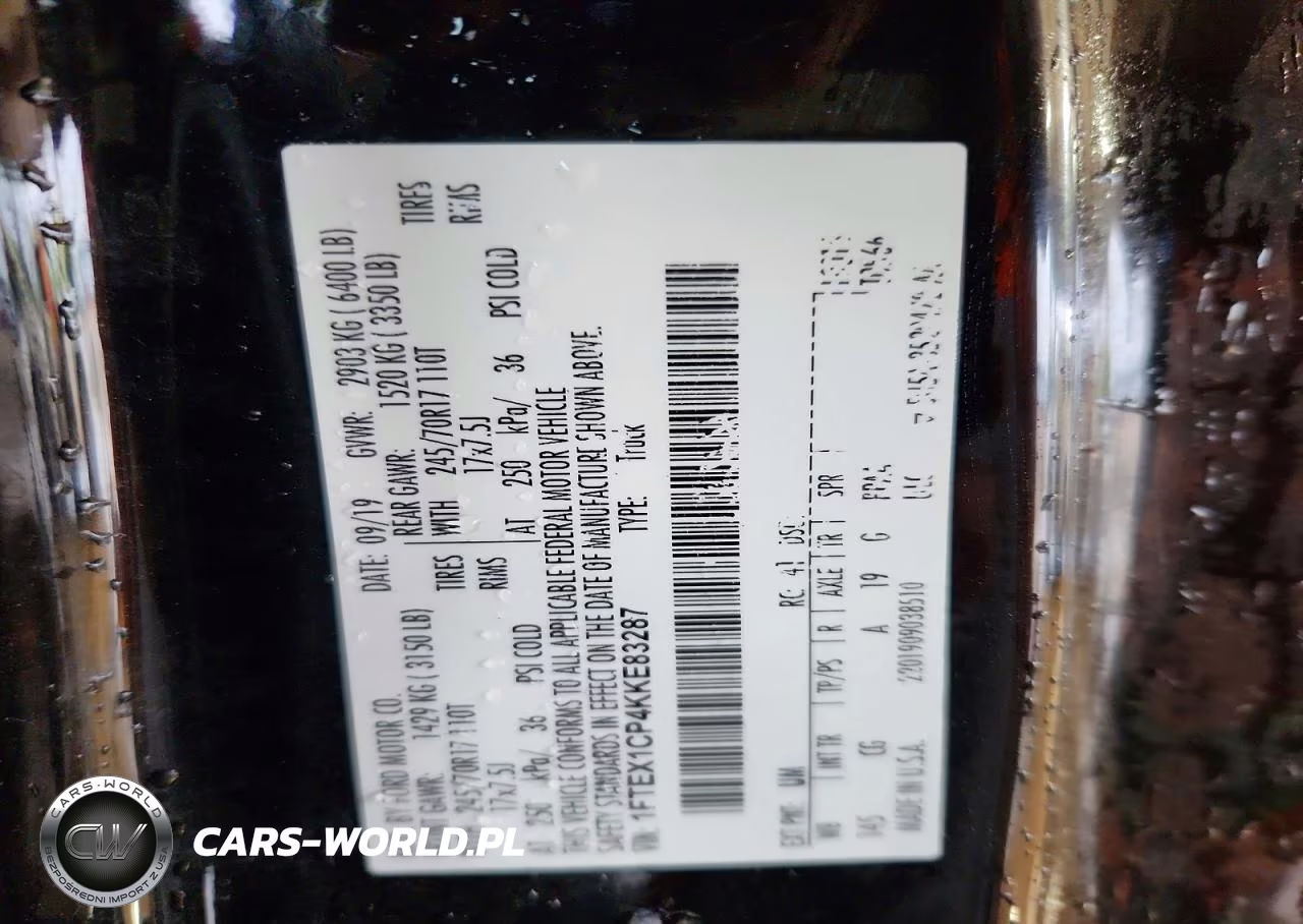 2019 Ford F150 Super Cab VIN:1FTEX1CP4KKE83287 - 12