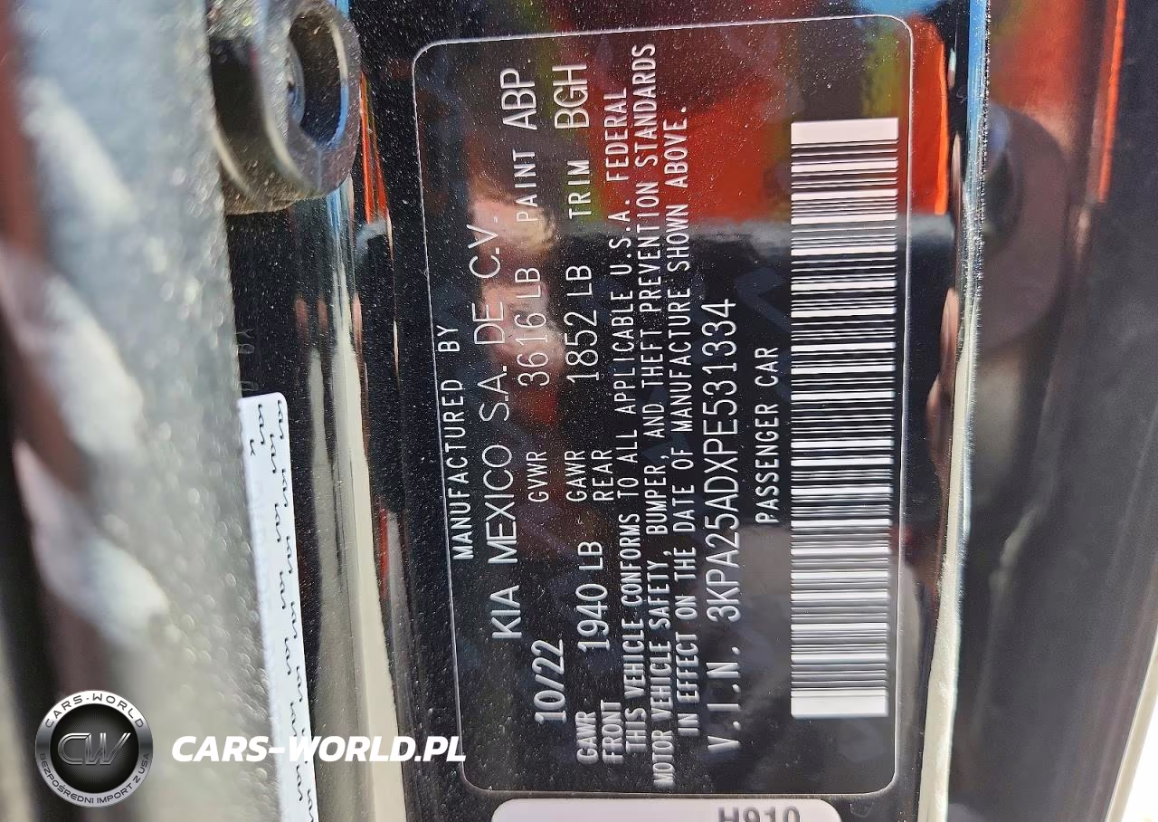 2023 Kia Rio S VIN:3KPA25ADXPE531334 - 13