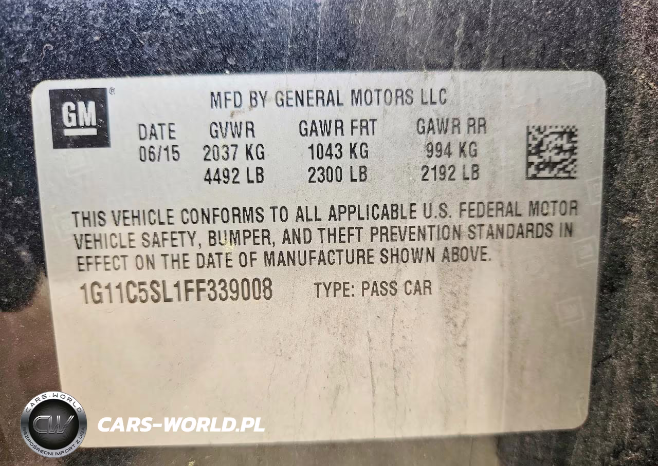 2015 Chevrolet Malibu 1Lt VIN:1G11C5SL1FF339008 - 12