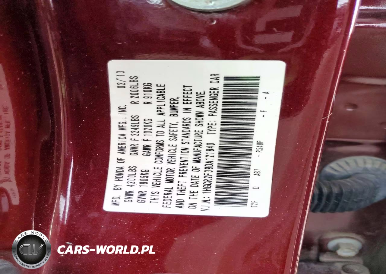 2013 Honda Accord Lx VIN:1HGCR2F39DA121840 - 13