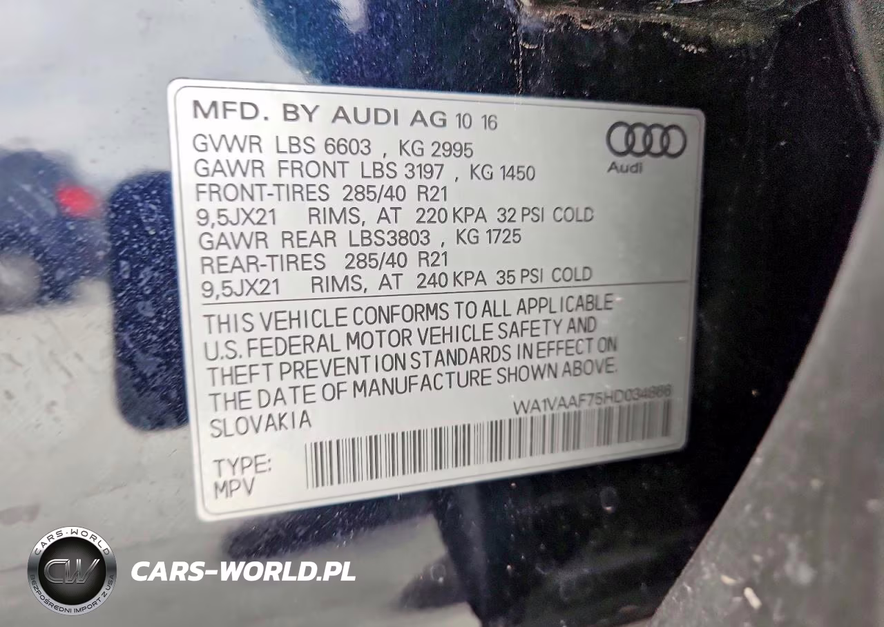 2017 Audi Q7 3.0T Premium VIN:WA1VAAF75HD034866 - 13