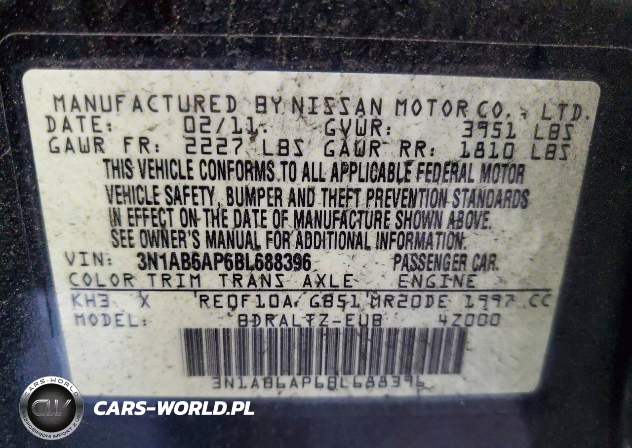 2011 Nissan Sentra 2.0 VIN:3N1AB6AP6BL688396 - 12