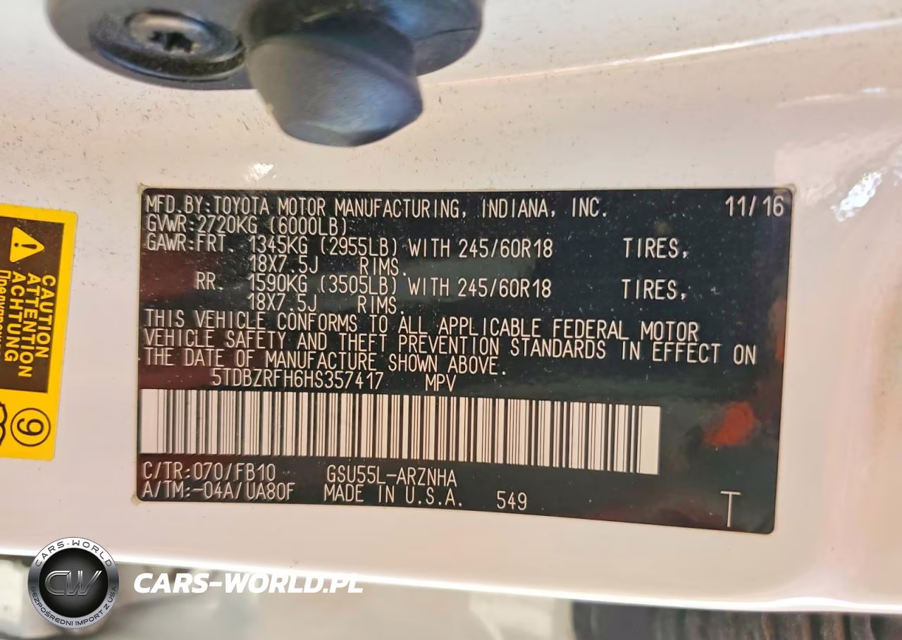 2017 Toyota Highlander Le VIN:5TDBZRFH6HS357417 - 13