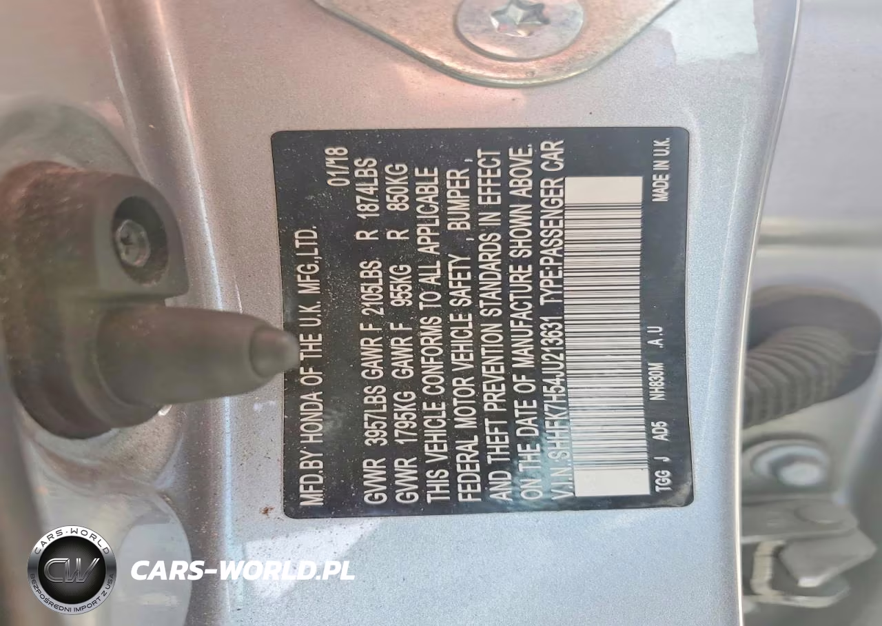 2018 Honda Civic Ex VIN:SHHFK7H54JU213631 - 12