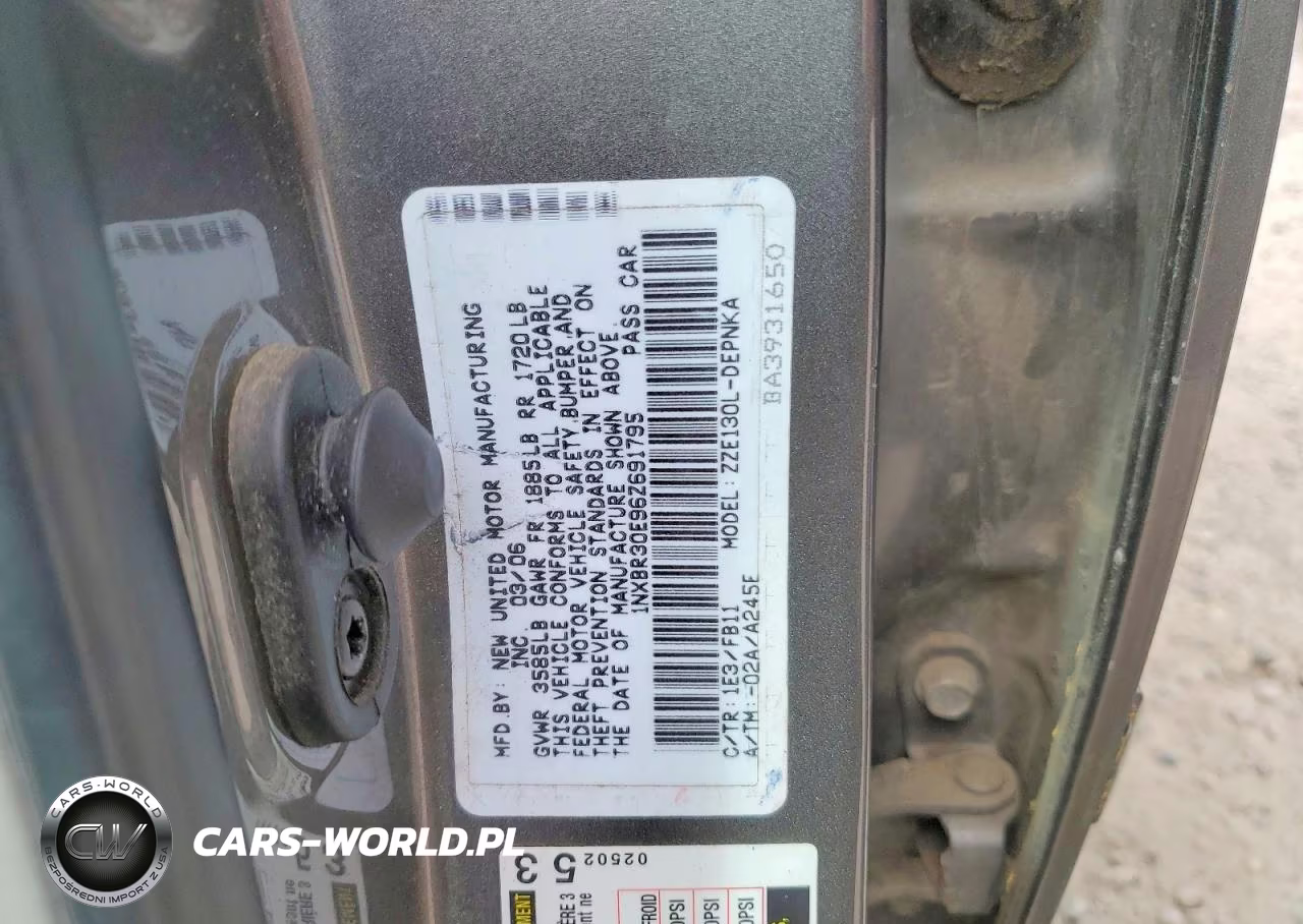 2006 Toyota Corolla Le VIN:1NXBR30E96Z691795 - 12