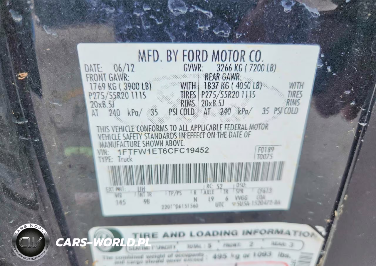 2012 Ford F150 Supercrew VIN:1FTFW1ET6CFC19452 - 12