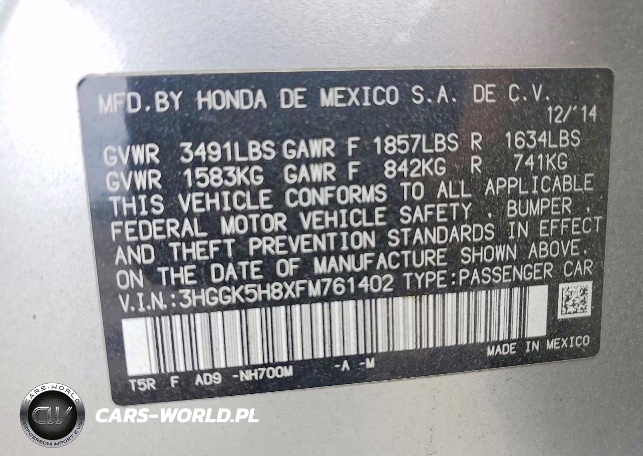 2015 Honda Fit Ex VIN:3HGGK5H8XFM761402 - 12