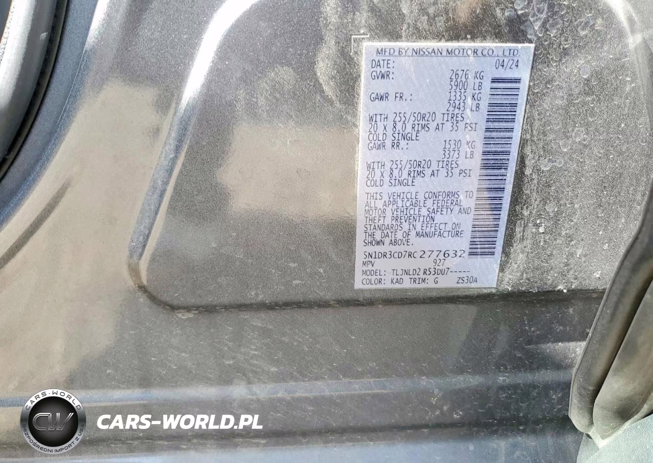 2024 Nissan Pathfinder Sl VIN:5N1DR3CD7RC277632 - 13