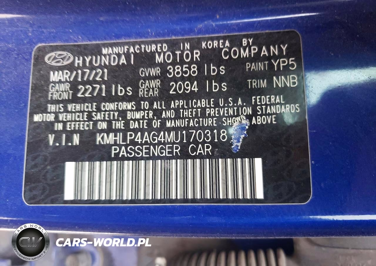 2021 Hyundai Elantra Limited VIN:KMHLP4AG4MU170318 - 12