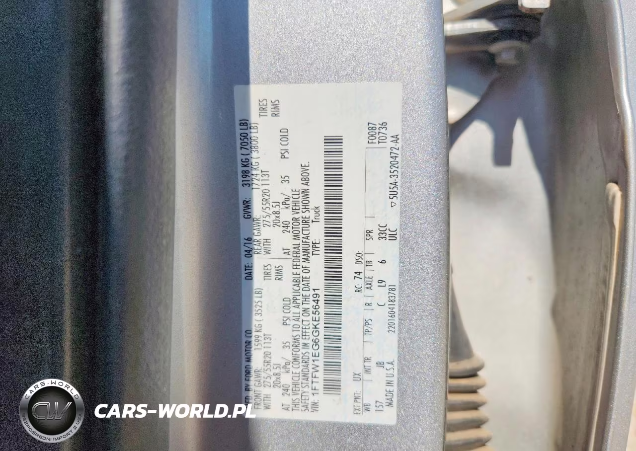 2016 Ford F150 Supercrew VIN:1FTFW1EG6GKE56491 - 12