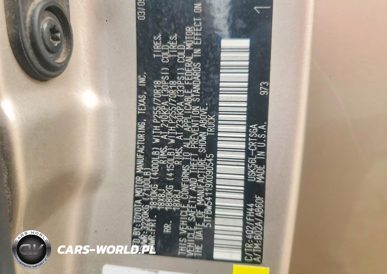 2009 Toyota Tundra Grade VIN:5TFBW54119X090545 - 12