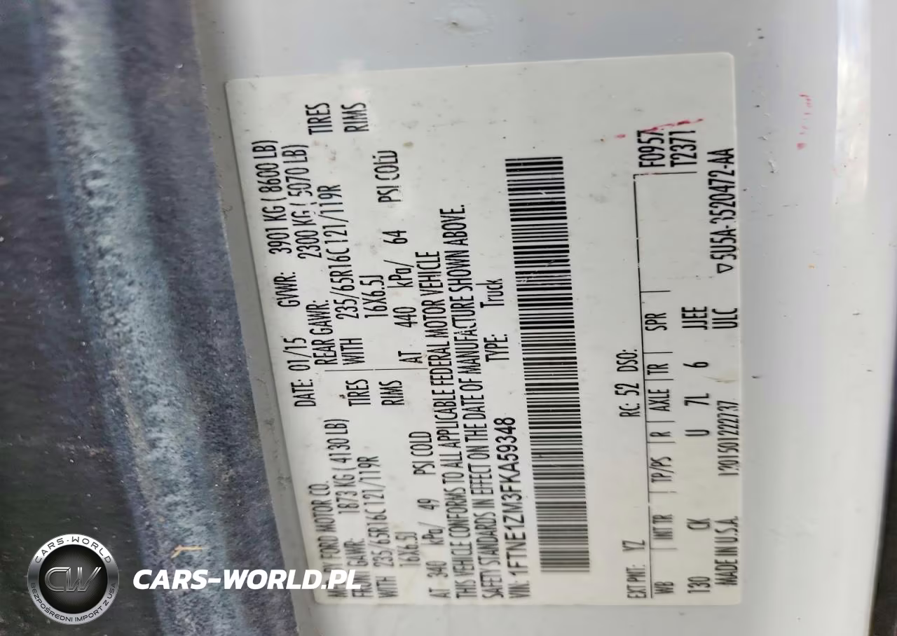 2015 Ford Transit T-150 VIN:1FTNE1ZM3FKA59348 - 13