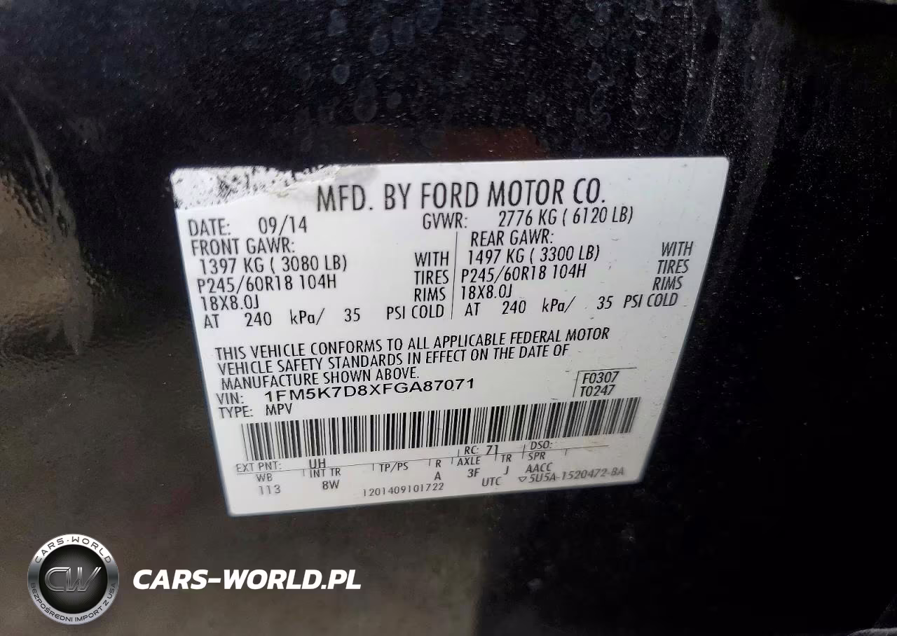 2015 Ford Explorer Xlt VIN:1FM5K7D8XFGA87071 - 13