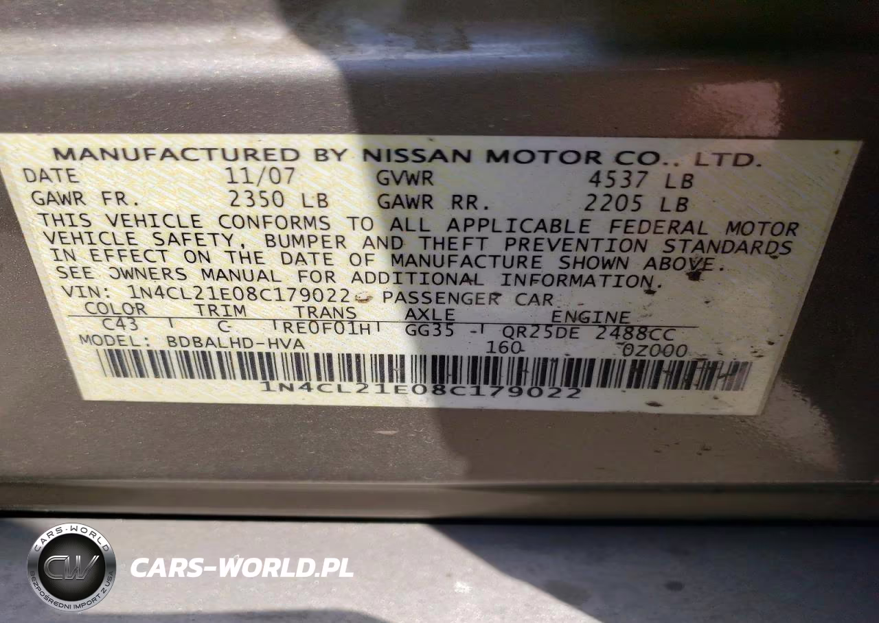 2008 Nissan Altima Hybrid VIN:1N4CL21E08C179022 - 12