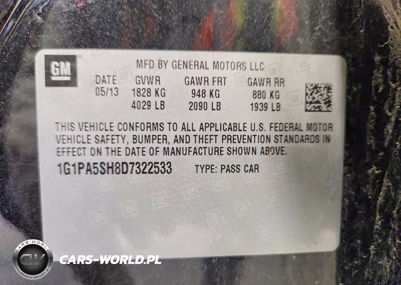 2013 Chevrolet Cruze Ls VIN:1G1PA5SH8D7322533 - 12