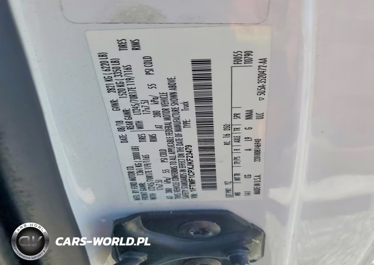 2018 Ford F150 VIN:1FTMF1CPXJKF23479 - 12