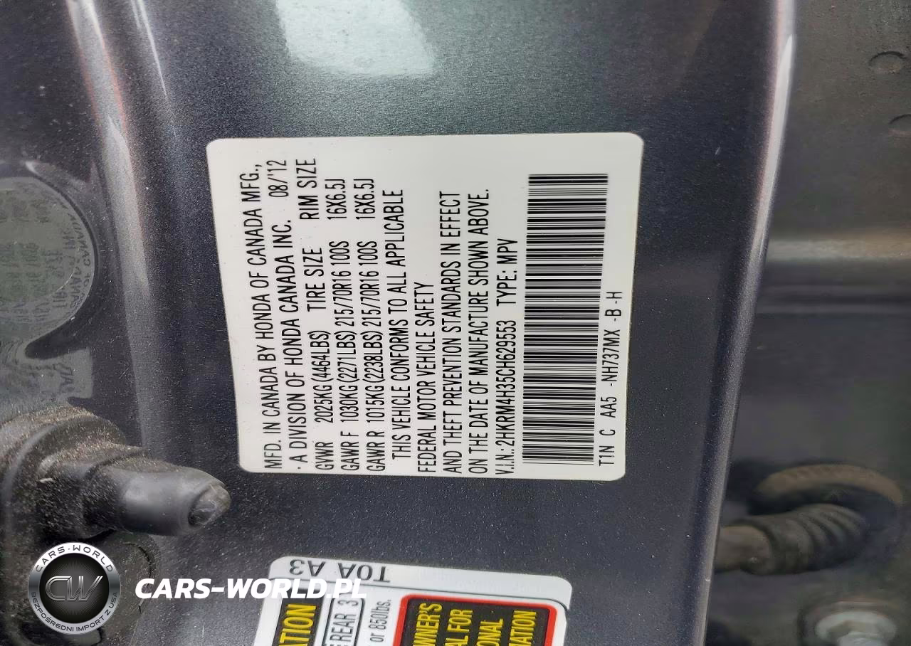 2012 Honda Cr-V Lx VIN:2HKRM4H35CH629553 - 13