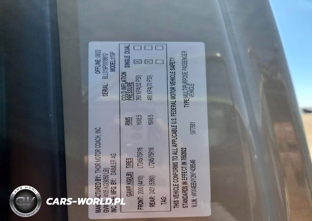2022 Mercedes-Benz Sprinter 2500 VIN:W1X4EBVY2NP438546 - 10