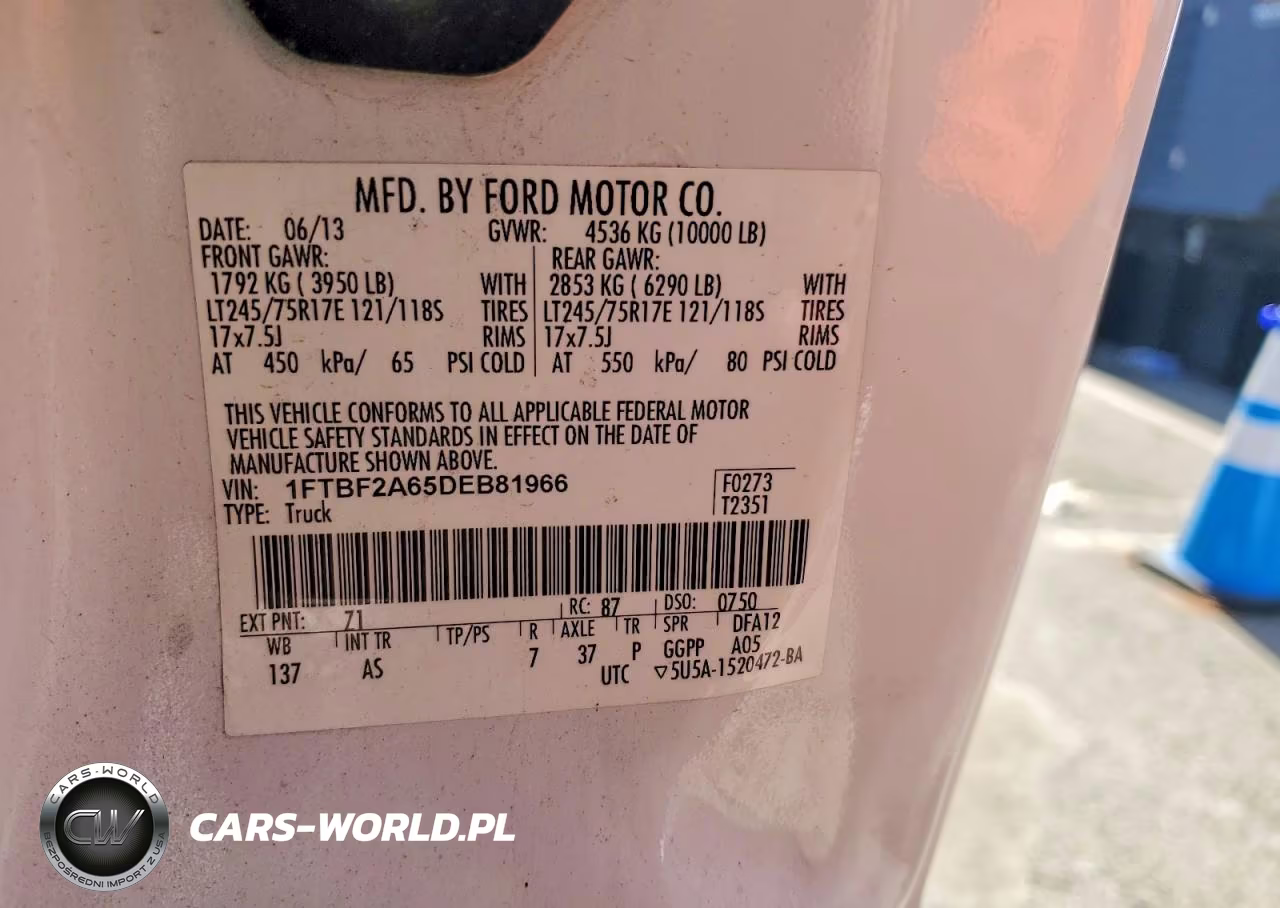 2013 Ford F250 Super Duty VIN:1FTBF2A65DEB81966 - 12