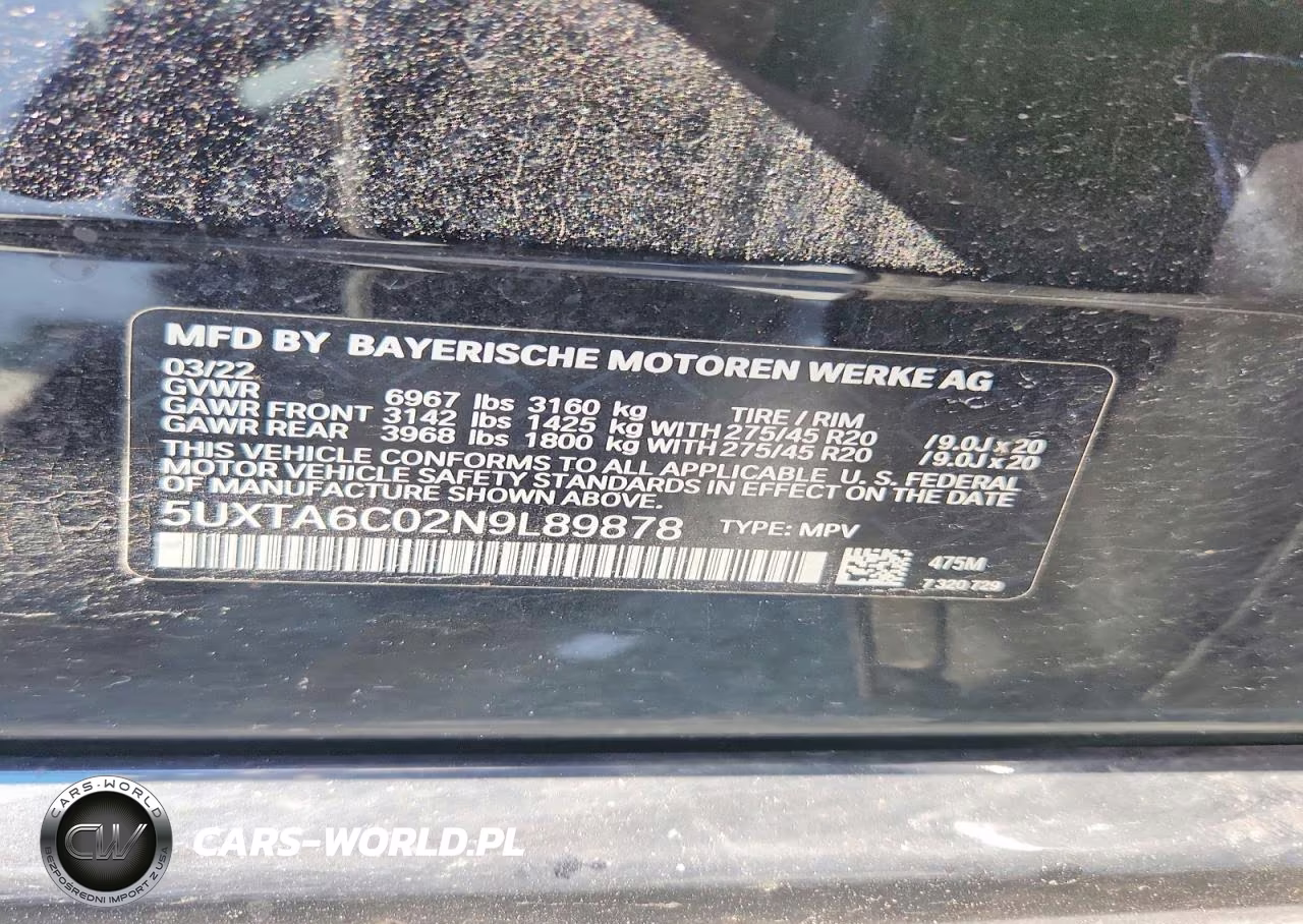 2022 BMW X5 xDrive45E VIN:5UXTA6C02N9L89878 - 13