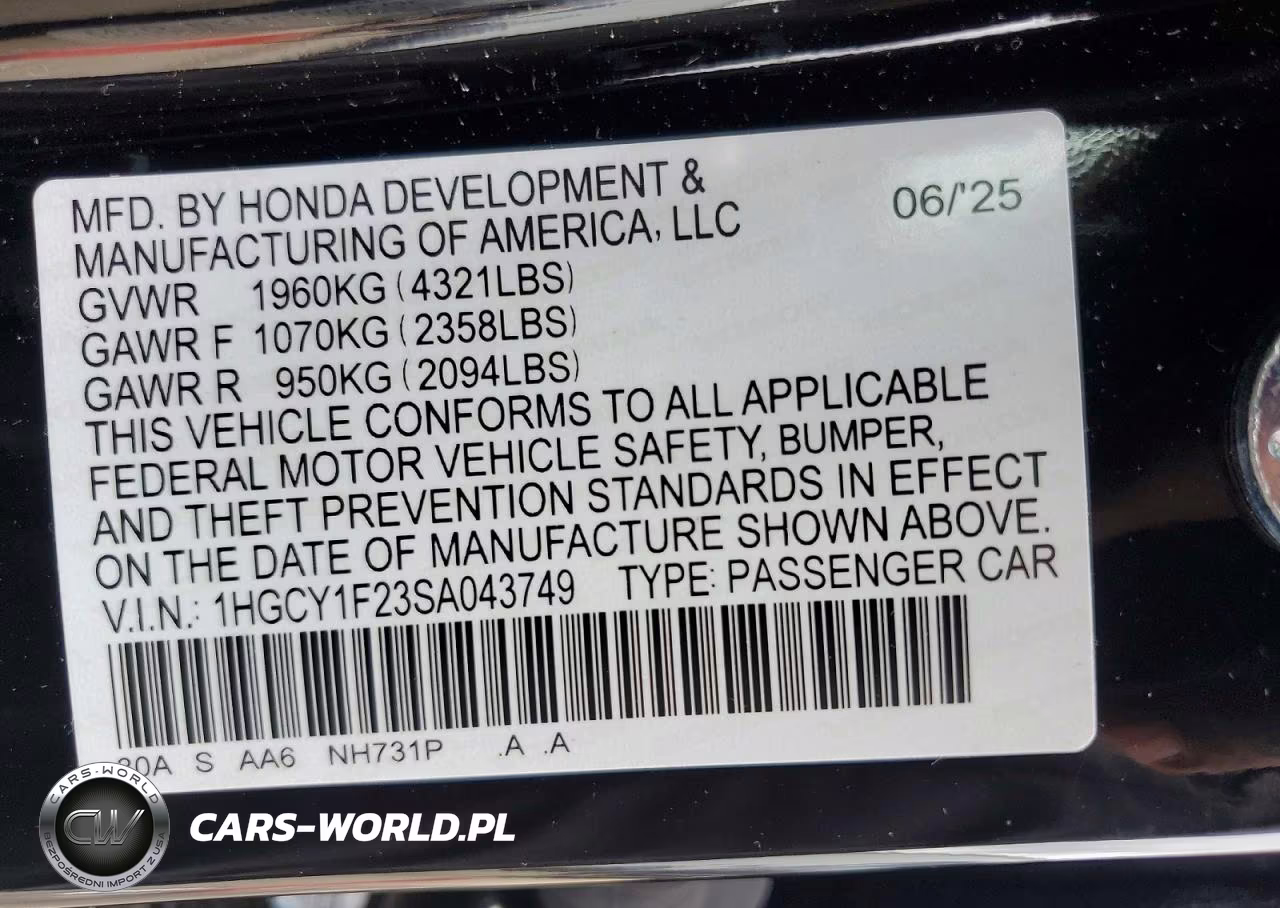 2025 Honda Accord Lx VIN:1HGCY1F23SA043749 - 12