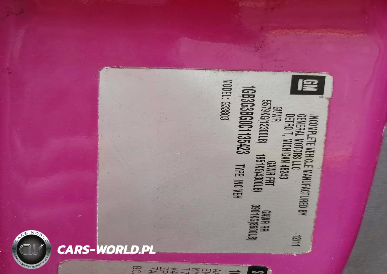 2012 Chev Express G3500 VIN:1GB3G3BG0C1135423 - 13