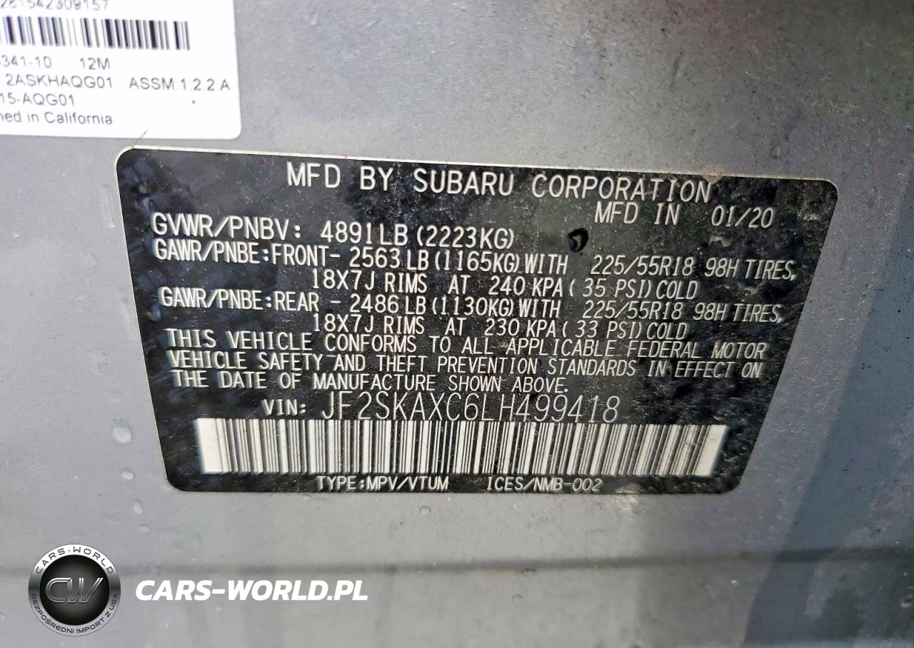 2020 Subaru Forester Touring VIN:JF2SKAXC6LH499418 - 13