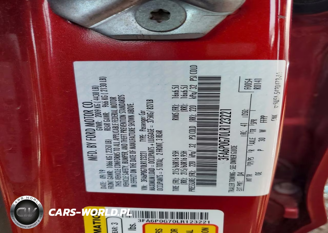 2020 Ford Fusion S VIN:3FA6P0G70LR123221 - 12
