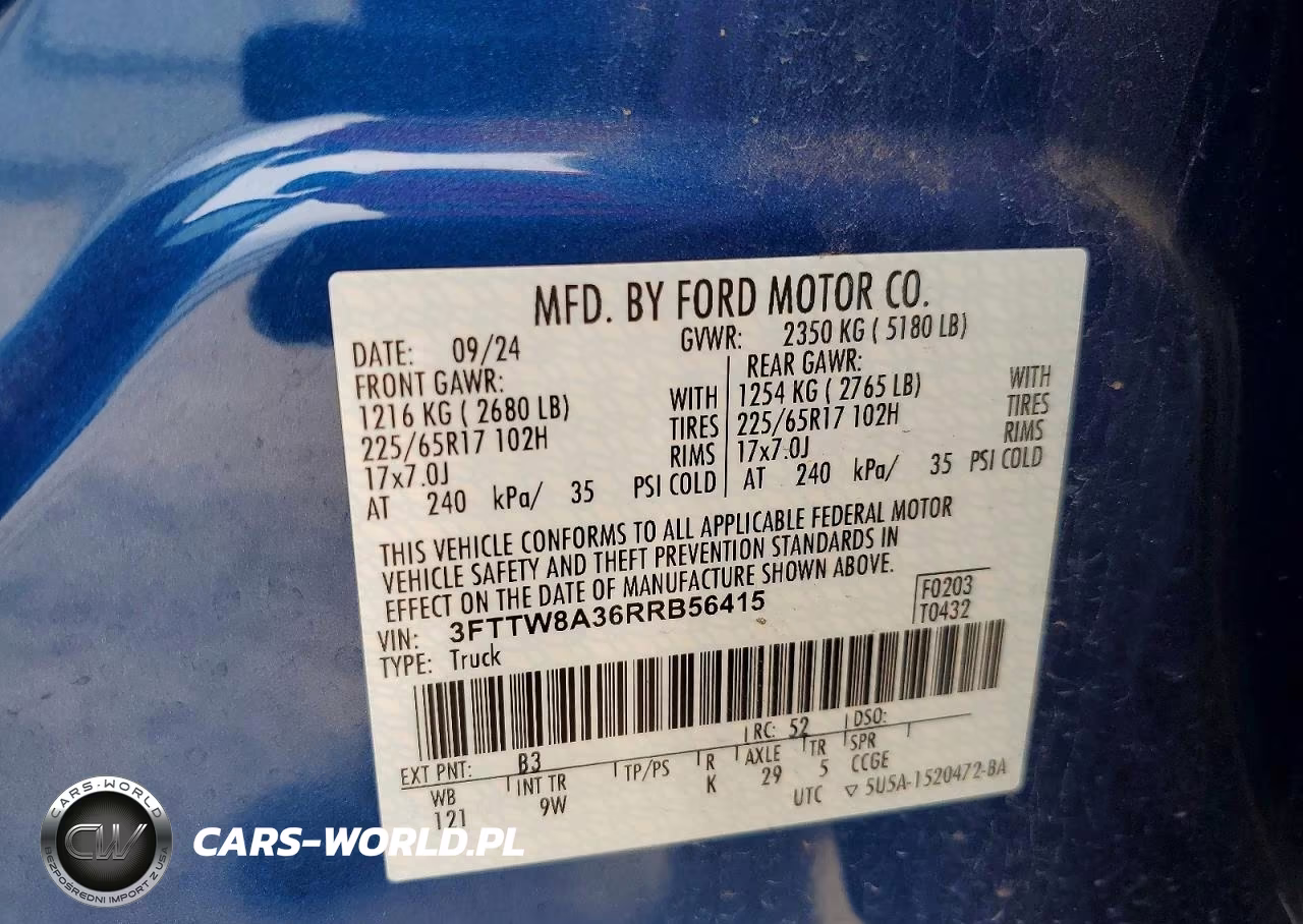 2024 Ford Maverick Xl VIN:3FTTW8A36RRB56415 - 13