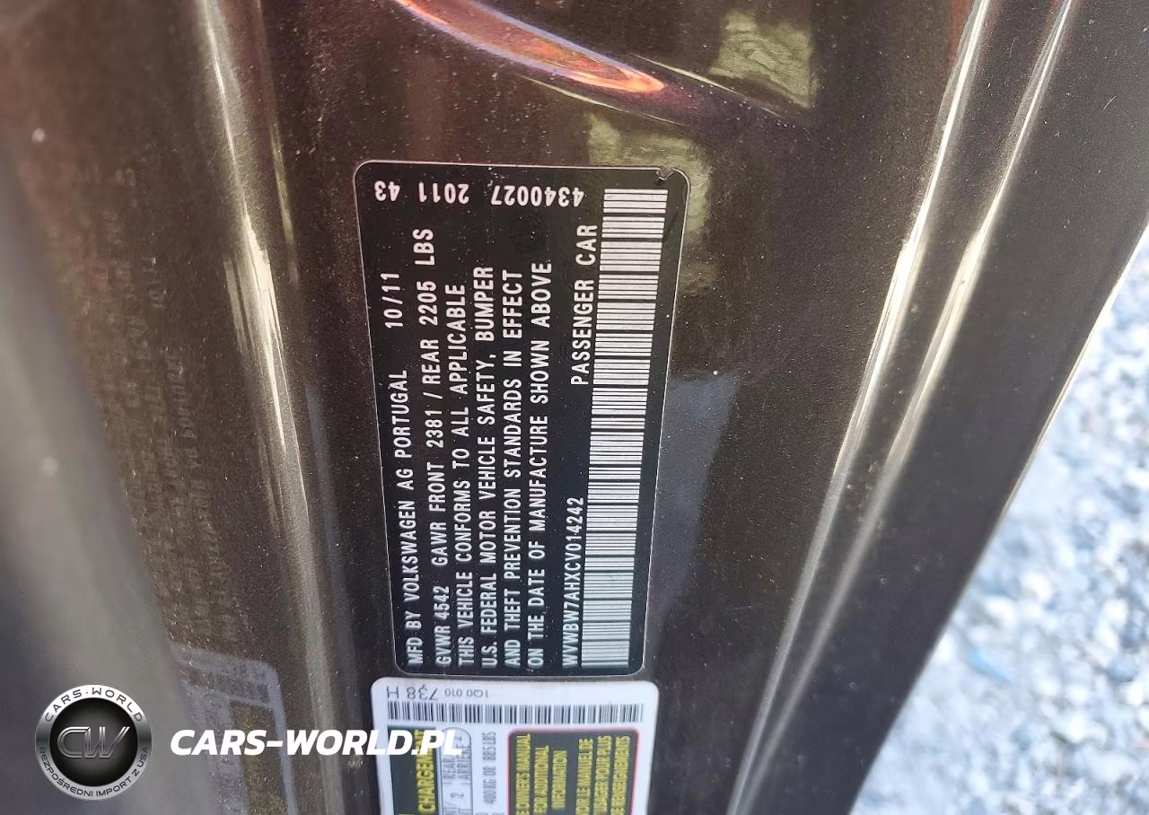 VOLKSWAGEN EOS KOMFOR VIN:WVWBW7AHXCV014242 - 12
