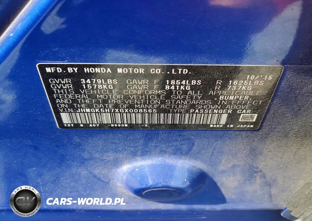 2016 Honda Fit Ex VIN:JHMGK5H7XGX008565 - 13