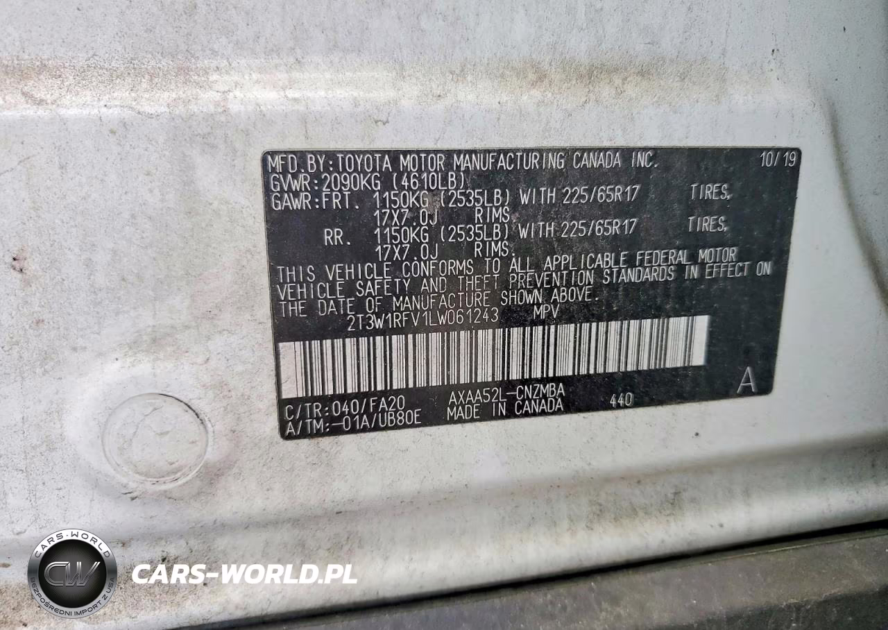 2020 Toyota Rav4 Xle VIN:2T3W1RFV1LW061243 - 14