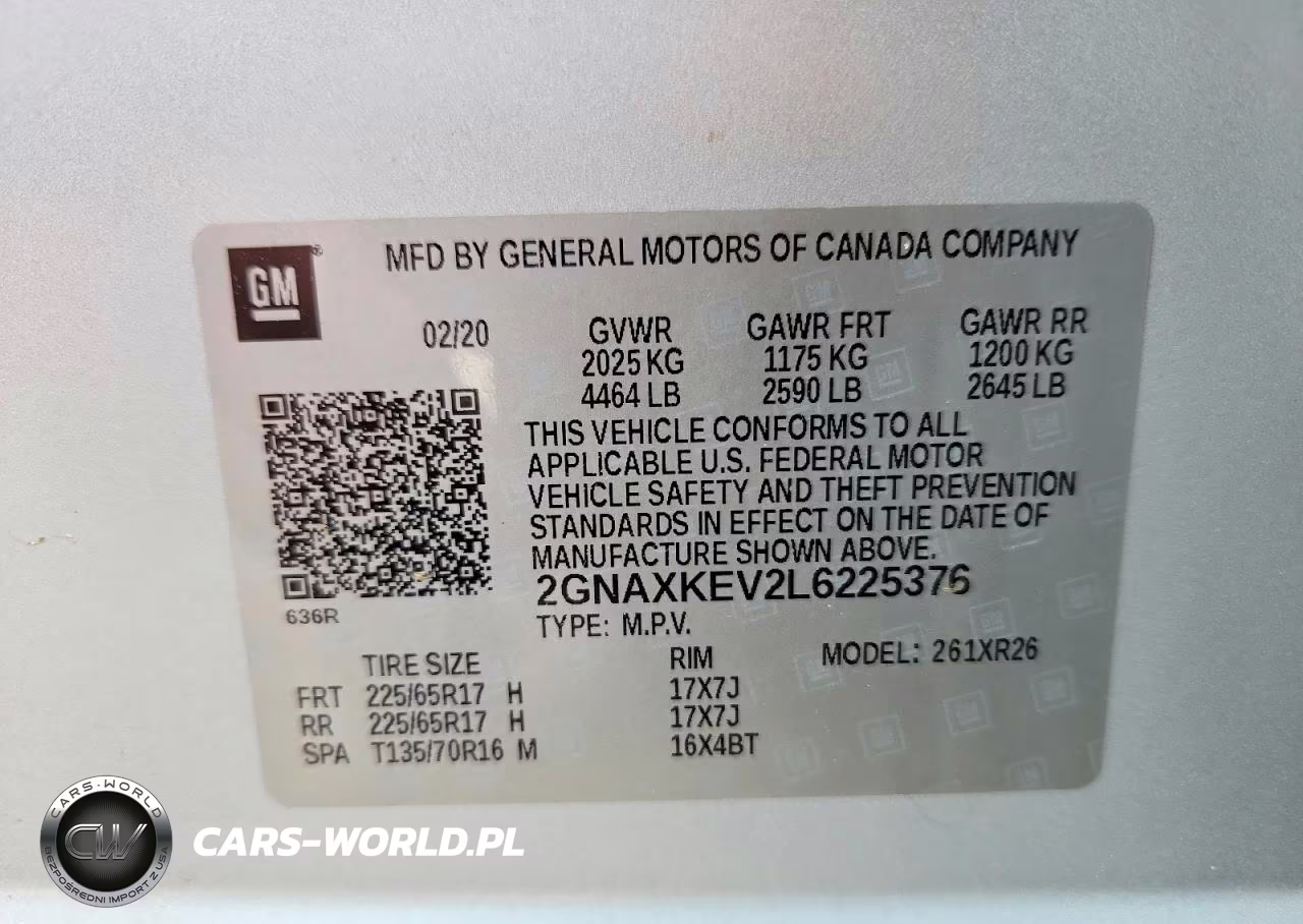 2020 Chevrolet Equinox Lt VIN:2GNAXKEV2L6225376 - 14