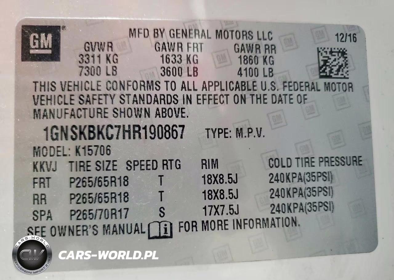 2017 Chevrolet Tahoe K1500 Lt VIN:1GNSKBKC7HR190867 - 14