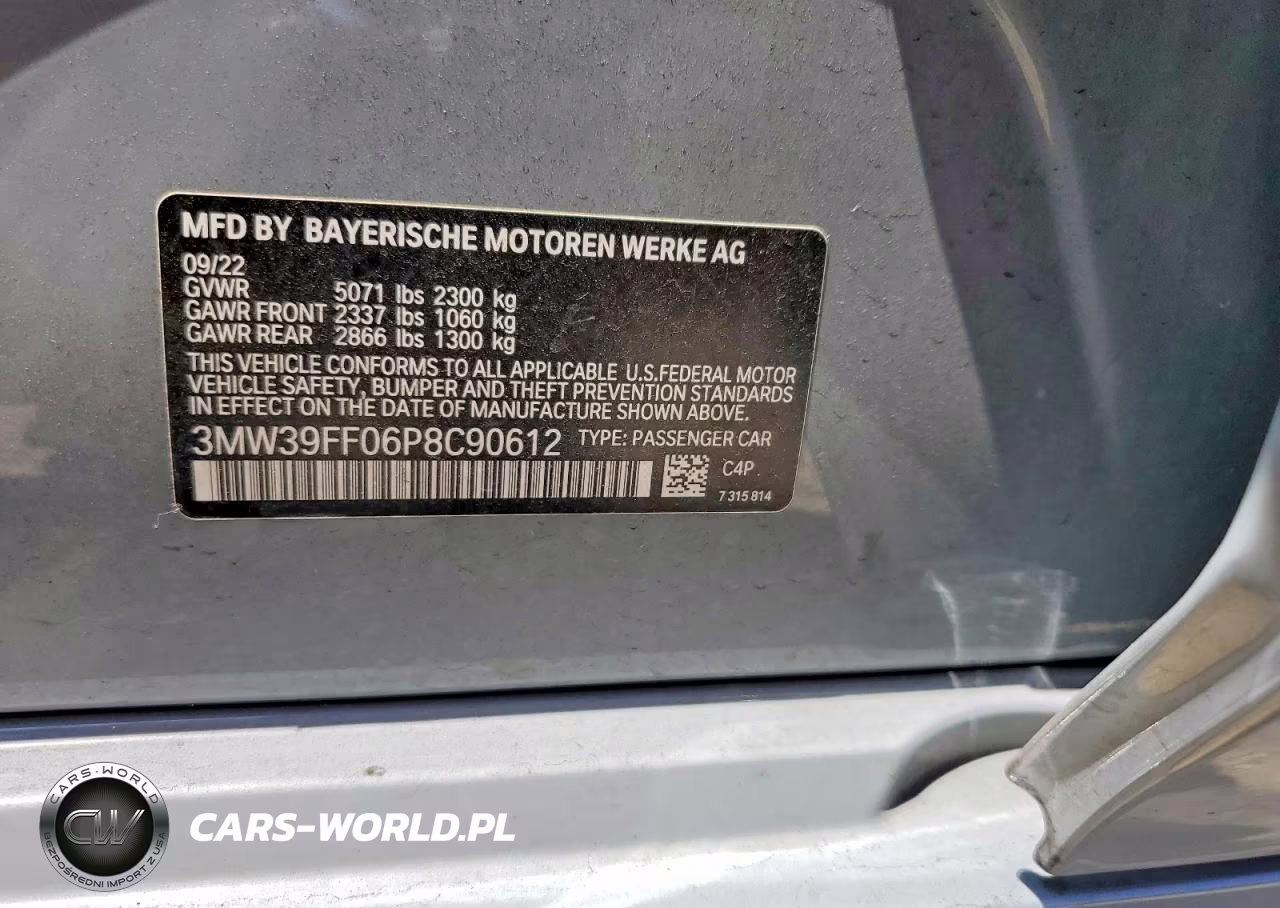 2023 BMW 330E VIN:3MW39FF06P8C90612 - 12