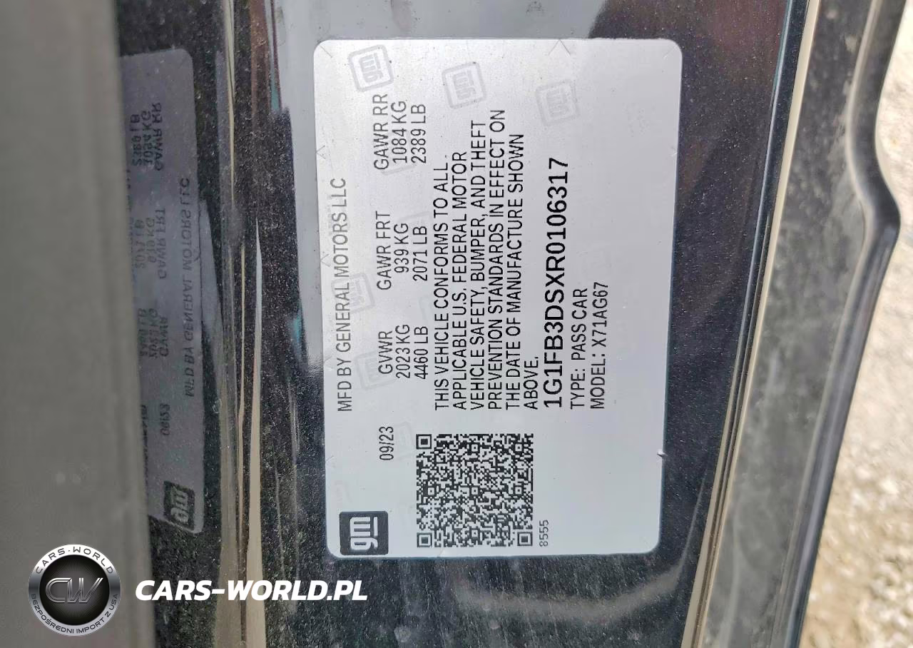 2024 Chevrolet Camaro Ls VIN:1G1FB3DSXR0106317 - 13