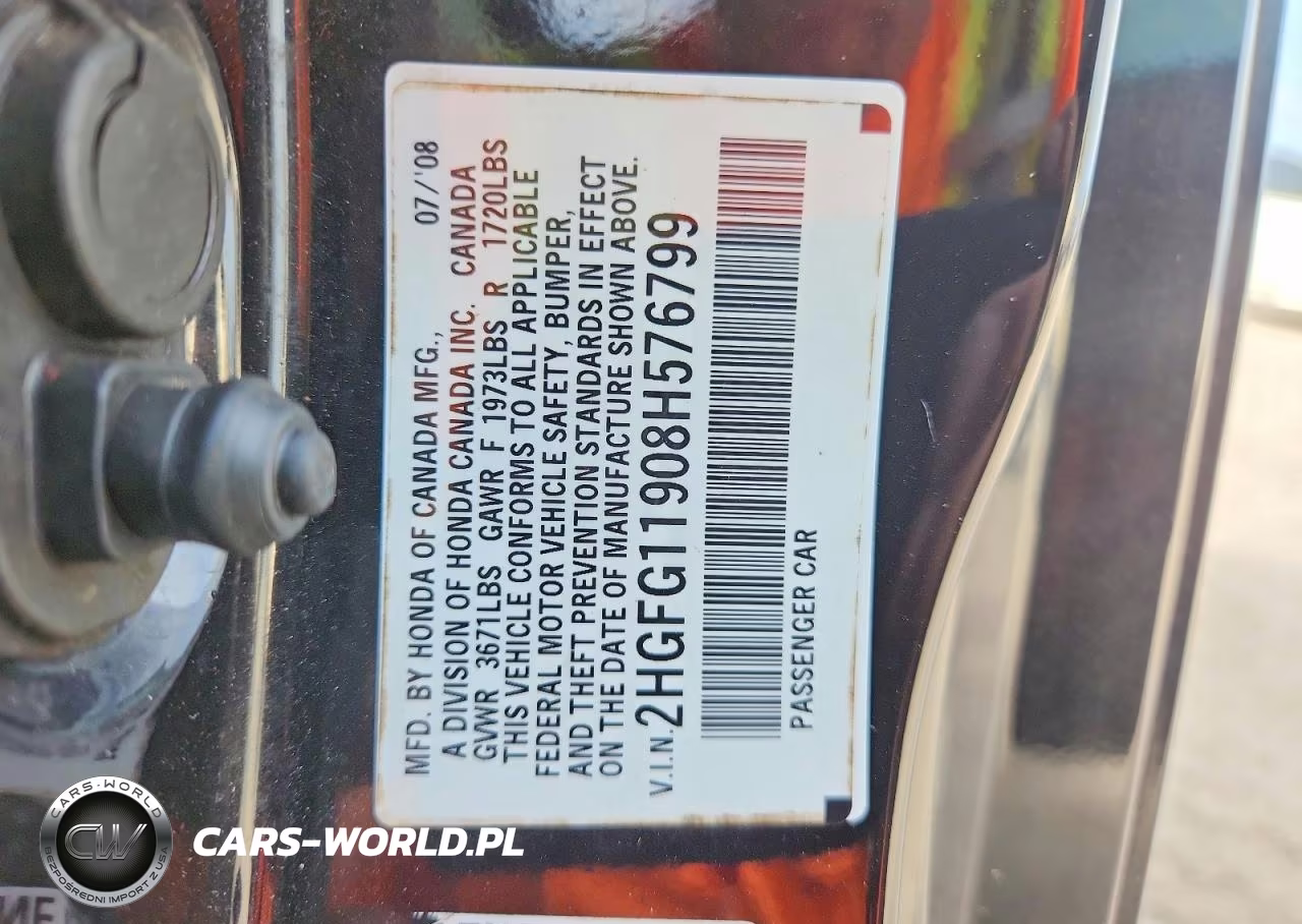 2008 Honda Civic Exl VIN:2HGFG11908H576799 - 12
