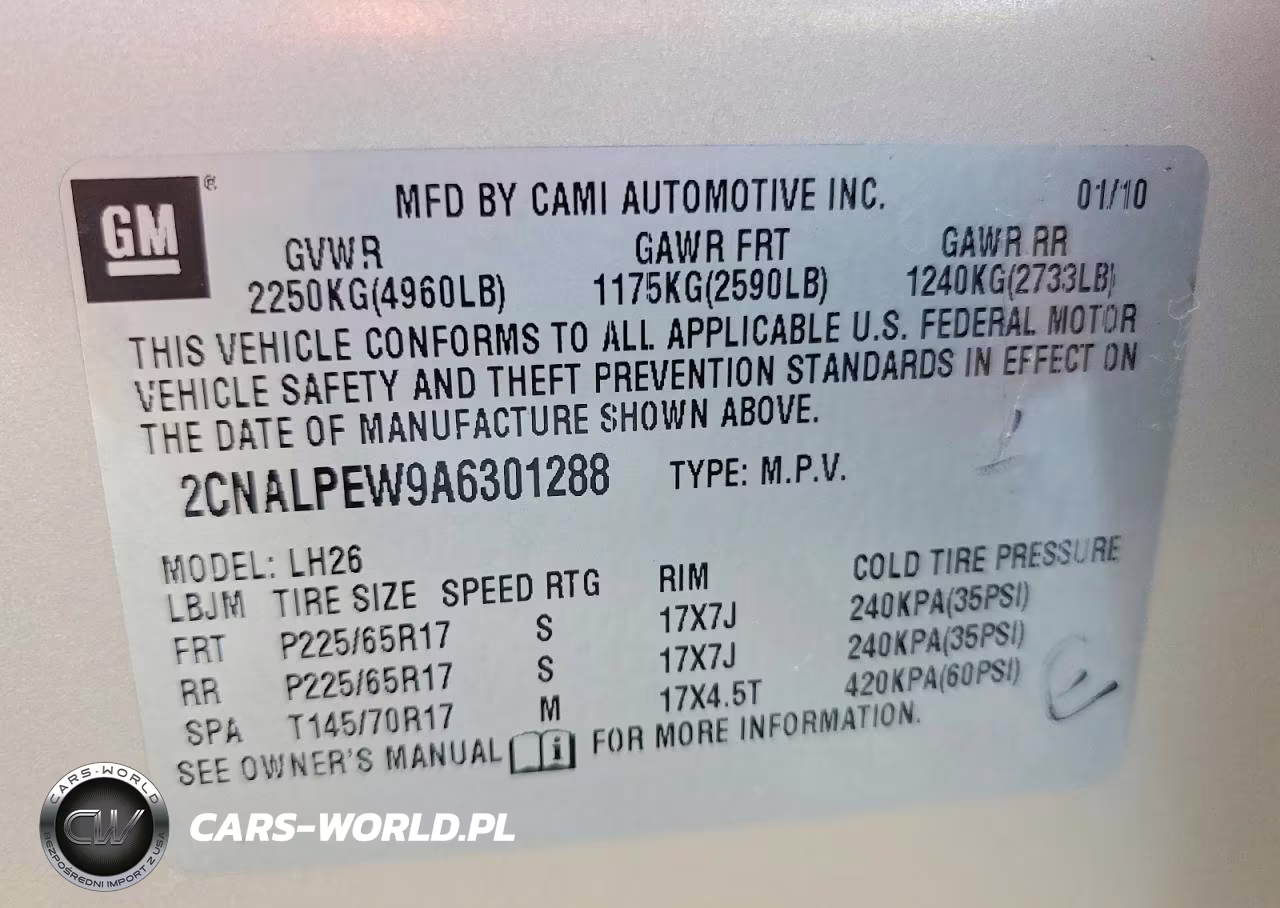 2010 Chevrolet Equinox Lt VIN:2CNALPEW9A6301288 - 13