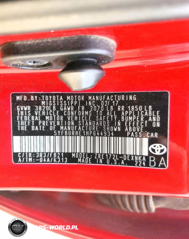 2017 Toyota Corolla Le VIN:5YFBURHE1HP644934 - 13