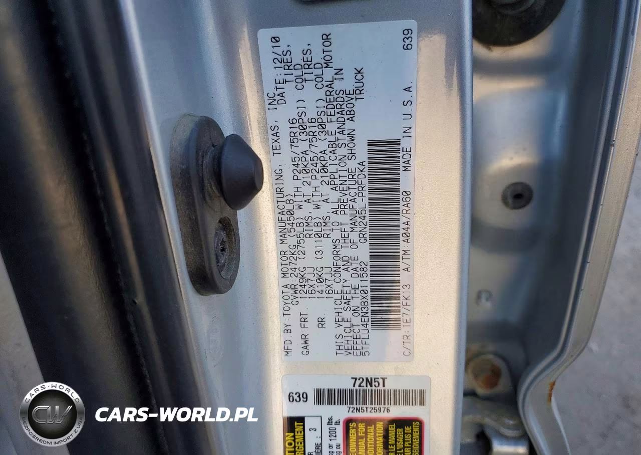 2011 Toyota Tacoma Double Cab VIN:5TFLU4EN3BX011582 - 13