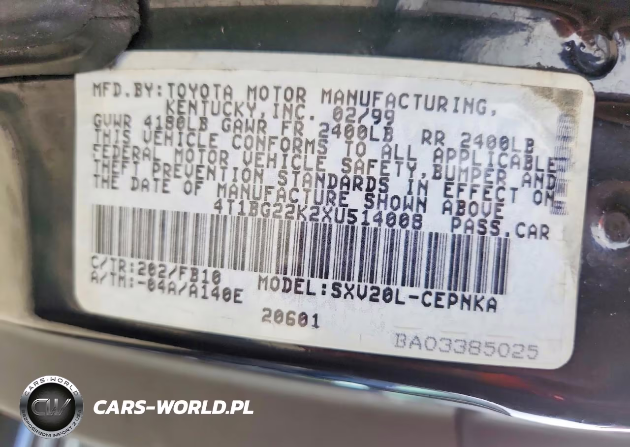 1999 Toyota Camry Le VIN:4T1BG22K2XU514008 - 13