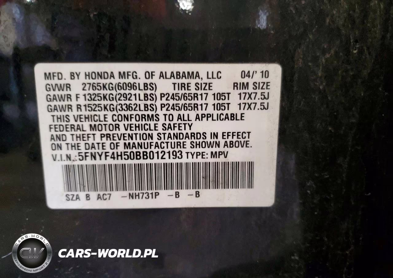 2011 Honda Pilot Exl VIN:5FNYF4H50BB012193 - 13