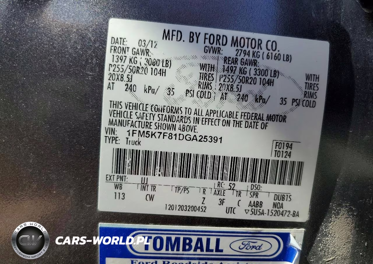 2013 Ford Explorer Limited VIN:1FM5K7F81DGA25391 - 13